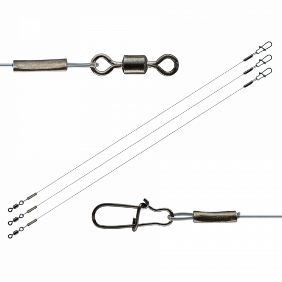 Поводки Sprut Fluorocarbon оснащенные 3 шт., 17,5 кг.